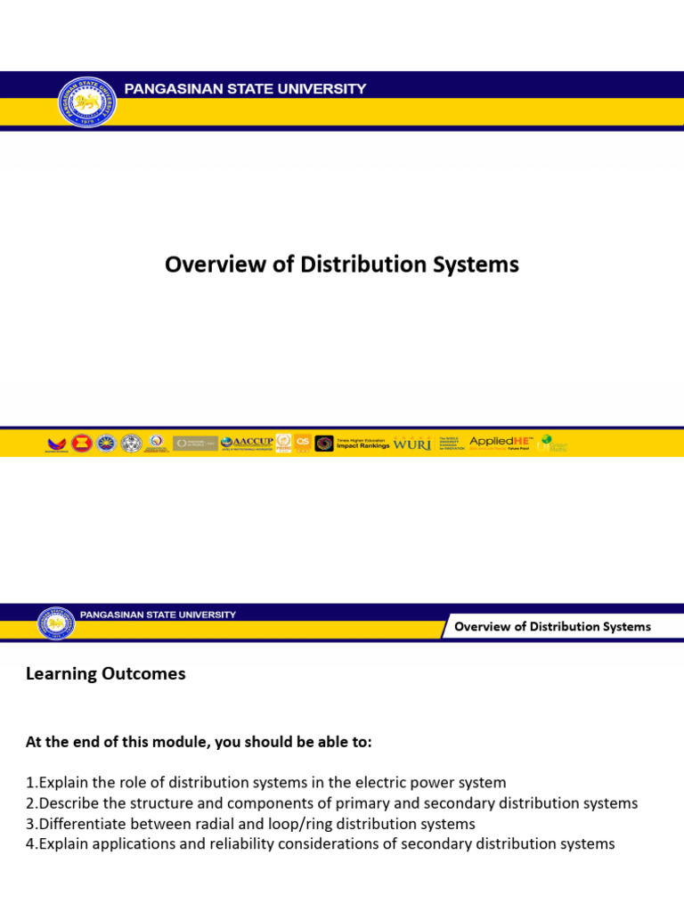 Module 1 Overview of Distribution Systems | PDF | Electric Power ...