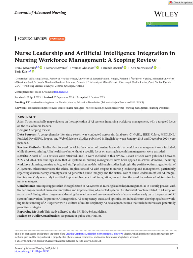 Leadership Nursing Journal | PDF