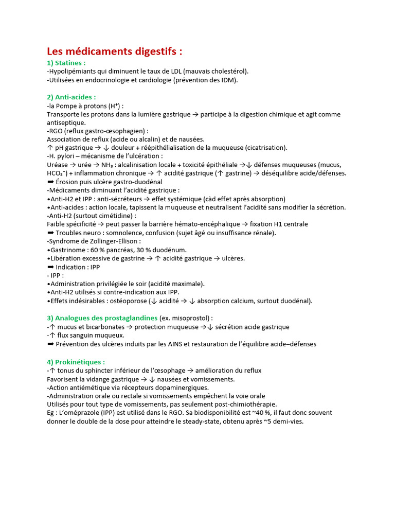 Pharmaco Notes Amphi | PDF | Antalgique | Corticoïde