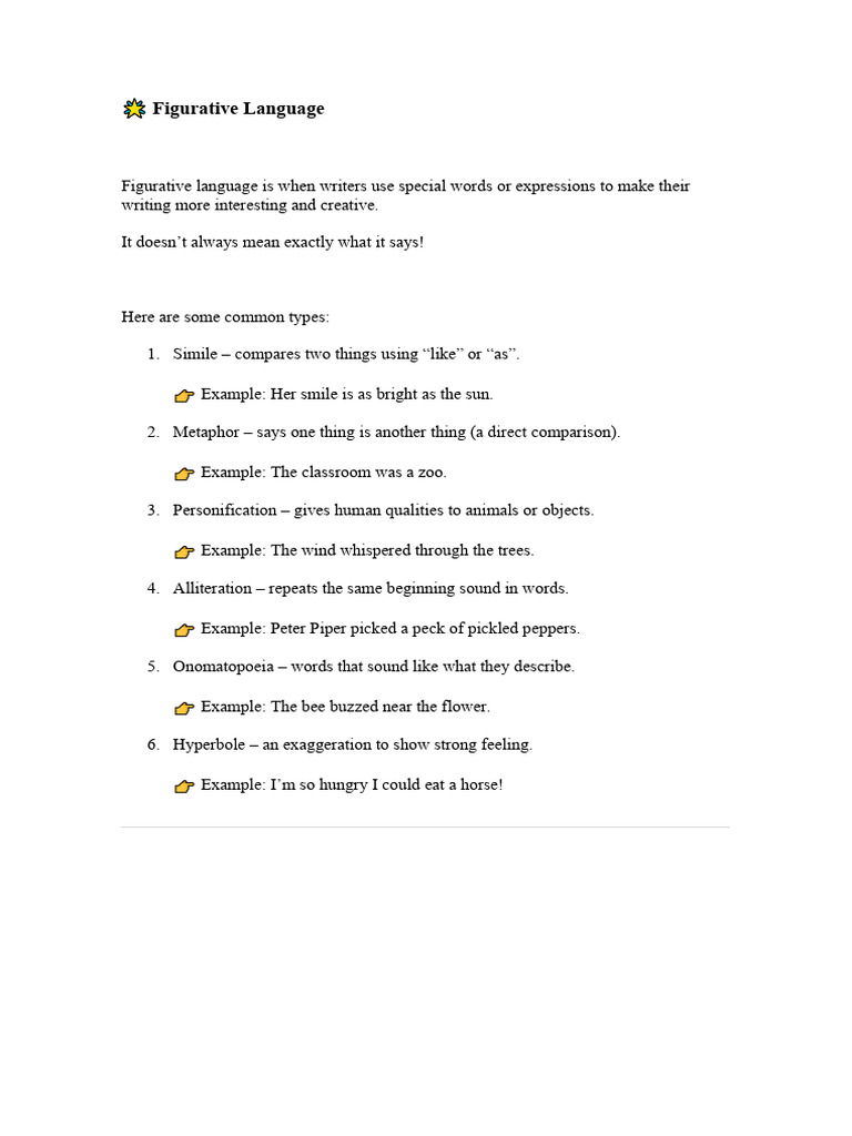 Figurative Language Notebook Activity | PDF