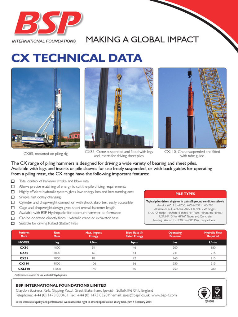Bsp a4 2pp Cx Data Sheet | PDF | Crane (Machine) | Mechanical Engineering