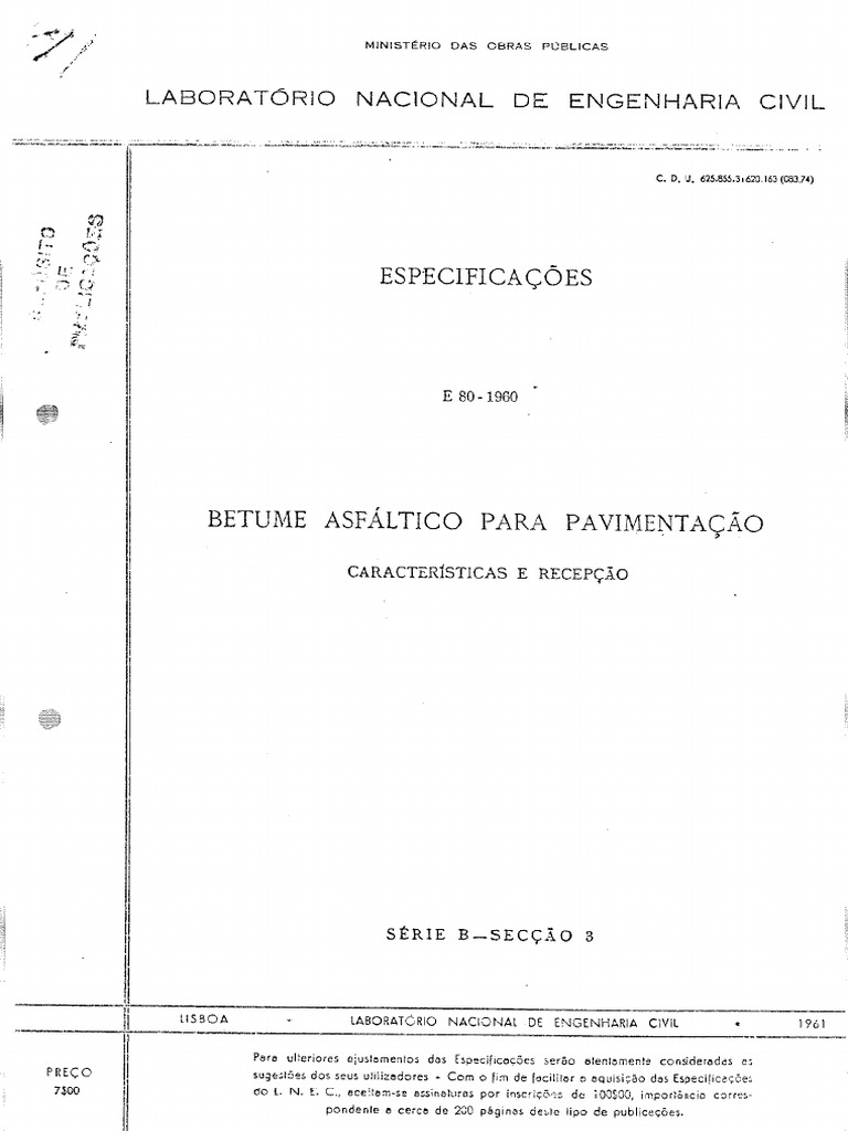 LNEC E 80 1960 Prod Asf Caracteristicas | PDF