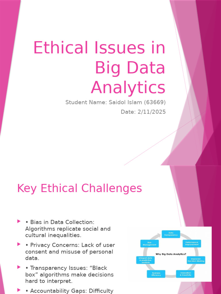Ethical Issues in Big Data Analytics Saidol Islam | PDF | Artificial ...