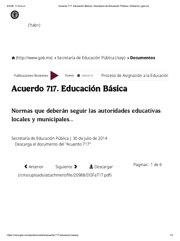 Acuerdo 717. Educación Básica _ Secretaría de Educación Pública ...