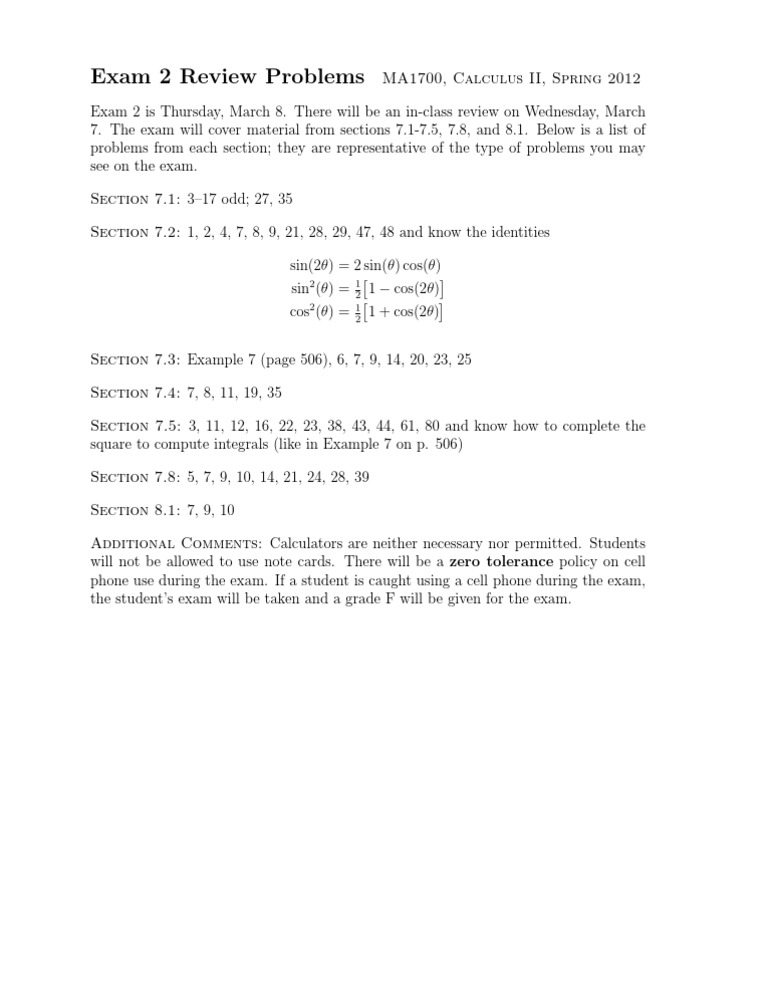 Review Exam 2 | PDF