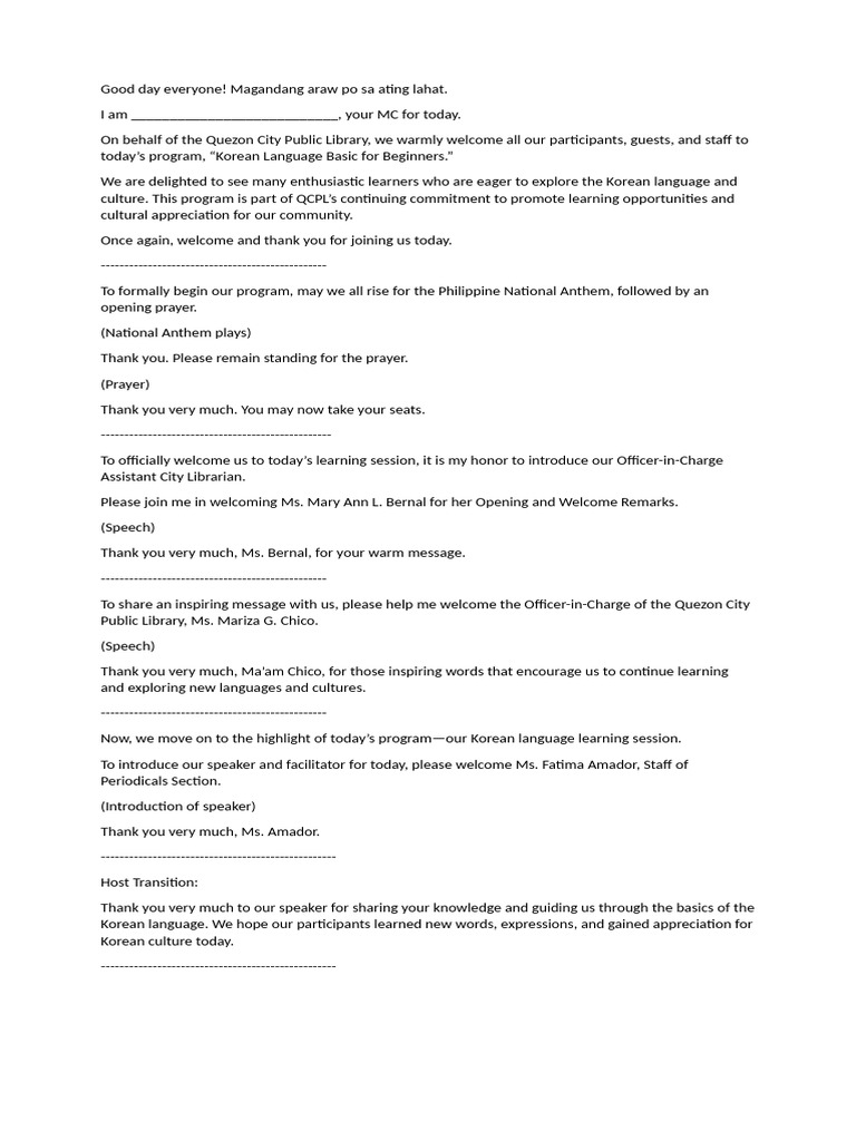 KLBB Script | PDF | Korean Language | Learning