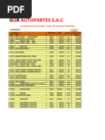 Chevrolet D-Max Parts Inventory List | PDF | Commercial Vehicles