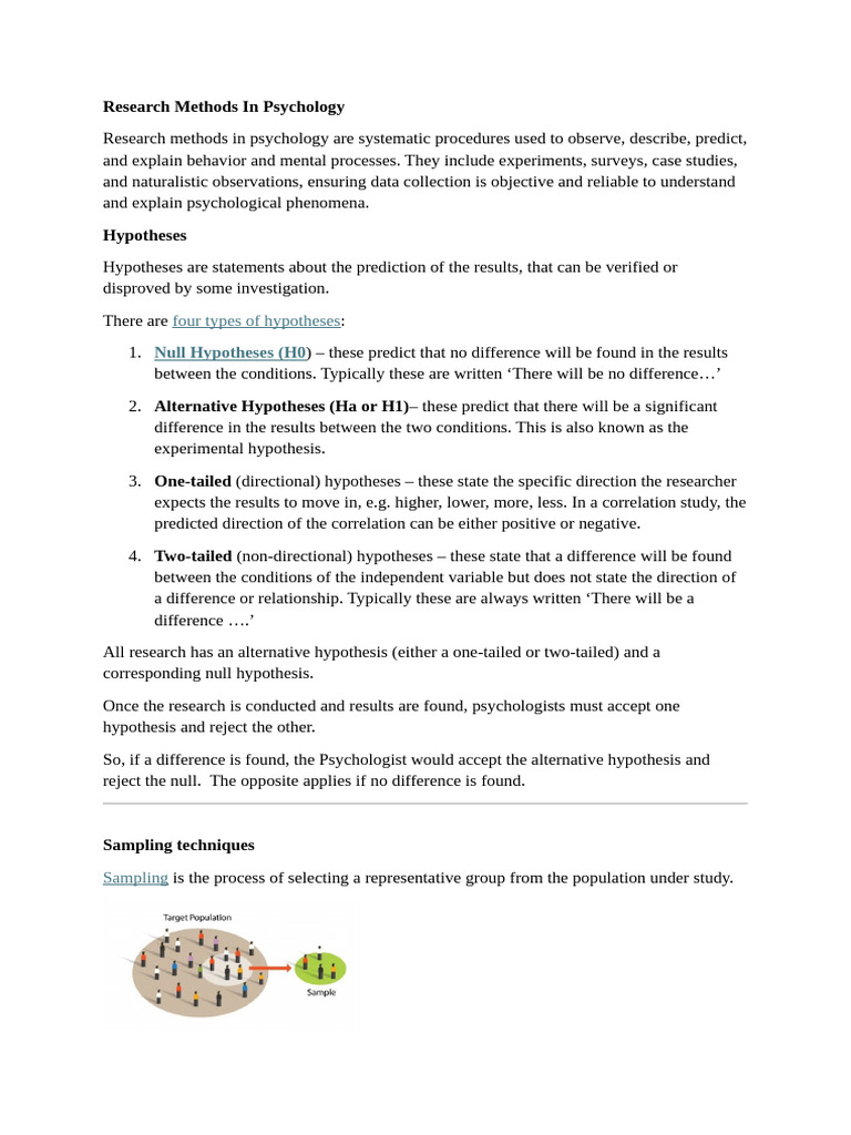 Research Methods in Psychology | PDF | Hypothesis | Experiment