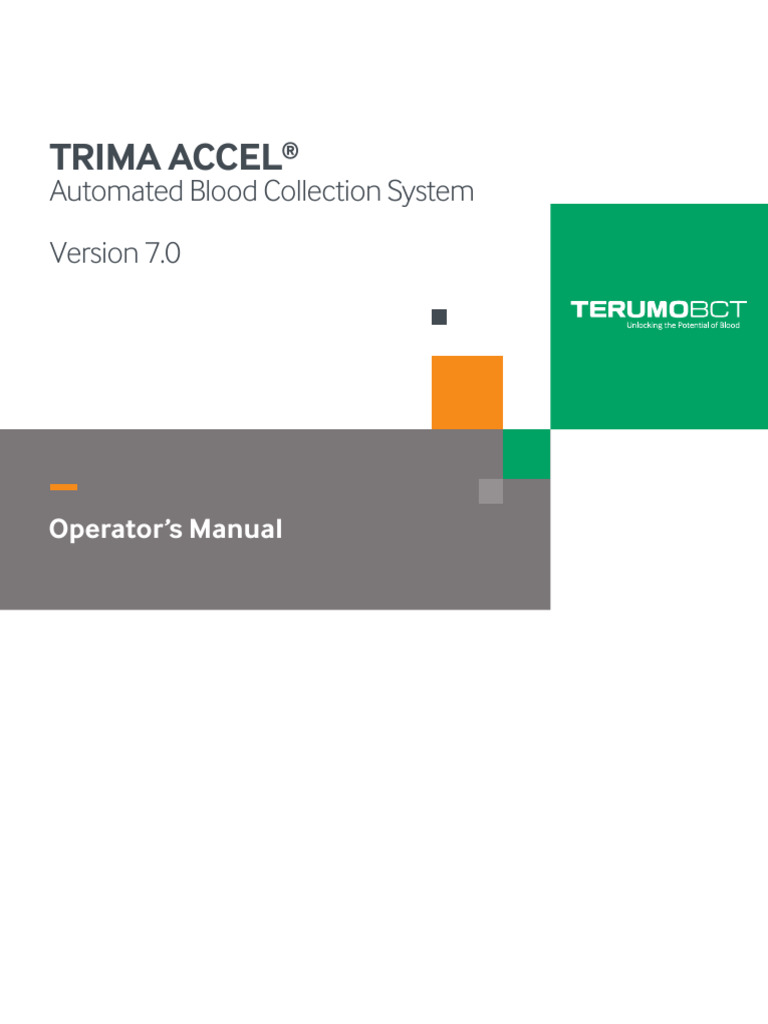 Trima 7 Manual-New APHERESIS MACHINE | PDF | Platelet | Blood Plasma