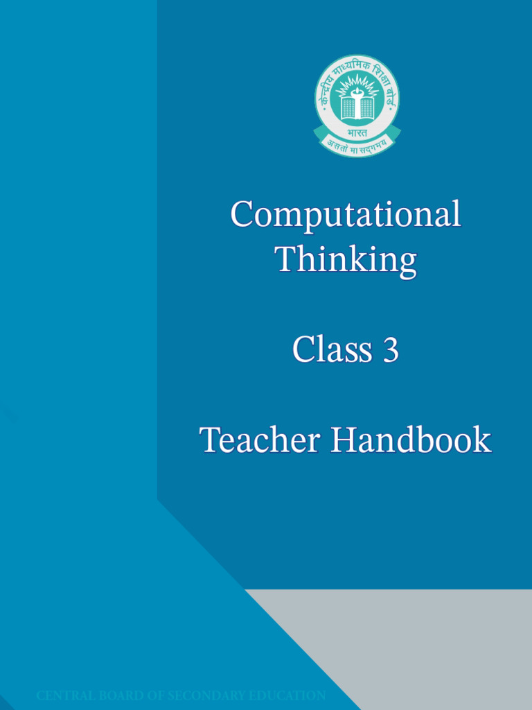 Class III - Computational Thinking (Teacher Handbook) Cbse 2026-27 ...