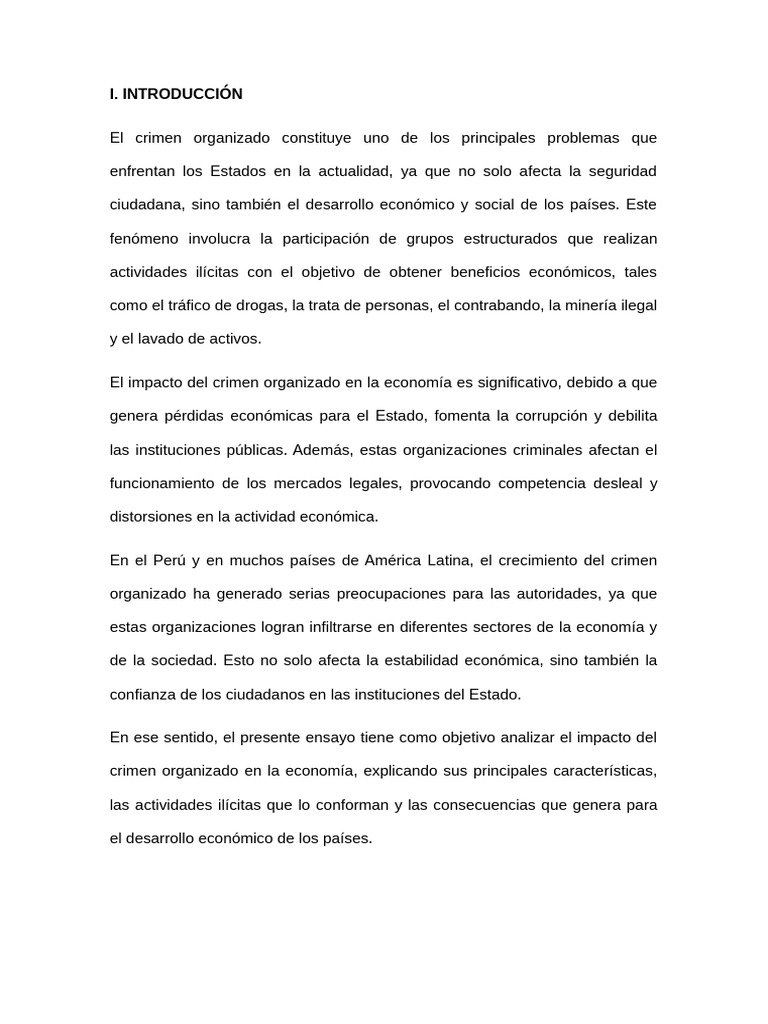 El Impacto Del Crimen Organizado en La Economía | PDF