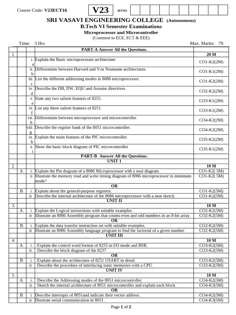 Model Paper 1 | PDF