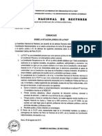 Comunicado de La ANR Sobre Situación Jurídica de La PUCP