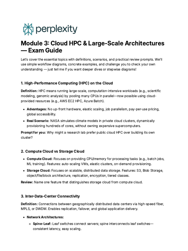 Module 3_ Cloud HPC & Large-Scale Architectures — | PDF | Cloud ...