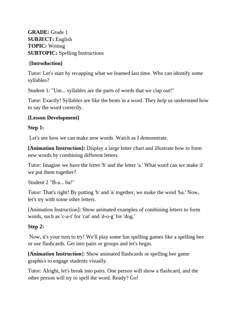 English Grade 1- Lesson 2 | PDF | Syllable | Human Communication