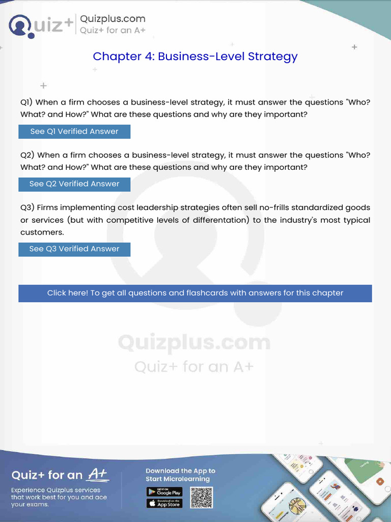 When a Firm Chooses a Businesslevel Strategy It Must Answer the ...