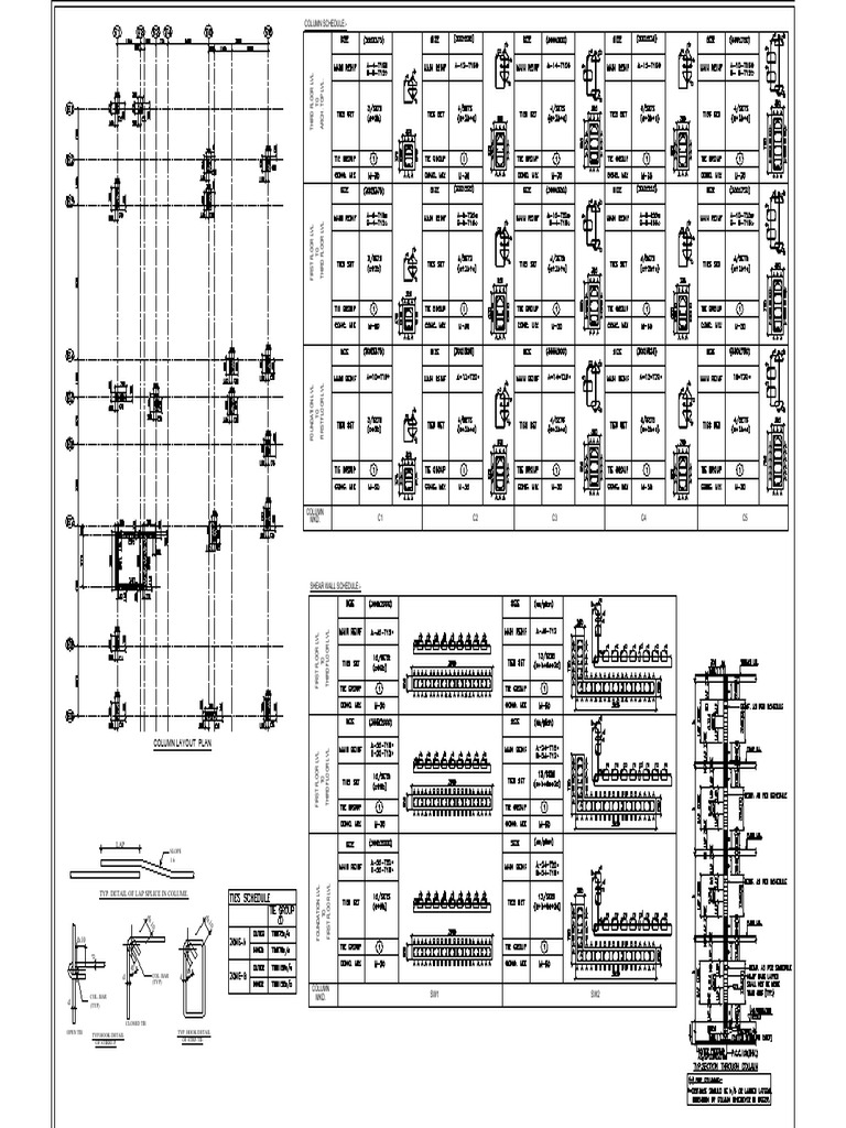 COLUMN LAYOUT PLAN,SCHEDULE & FOUNDATION DETAIL-COLUMN LAYOUT PLAN ...