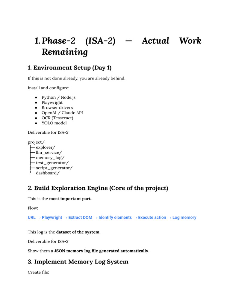 Phase-2 (ISA-2) - Work Breakdown & Development Workflow | PDF ...