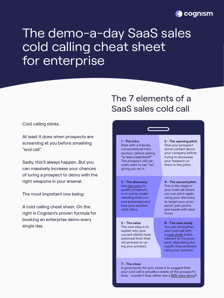 SaaS Sales Cold Calling - One Pager V2 | PDF | Chess Theory | Chess
