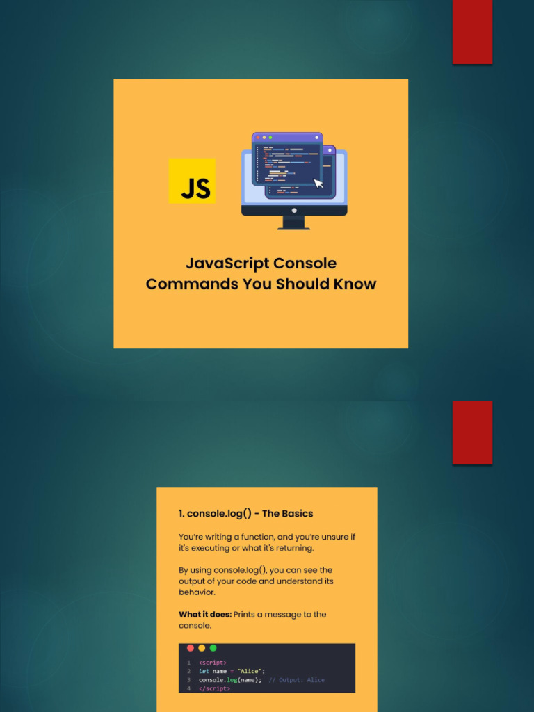 JavaScript Console Commands You Should Know | PDF