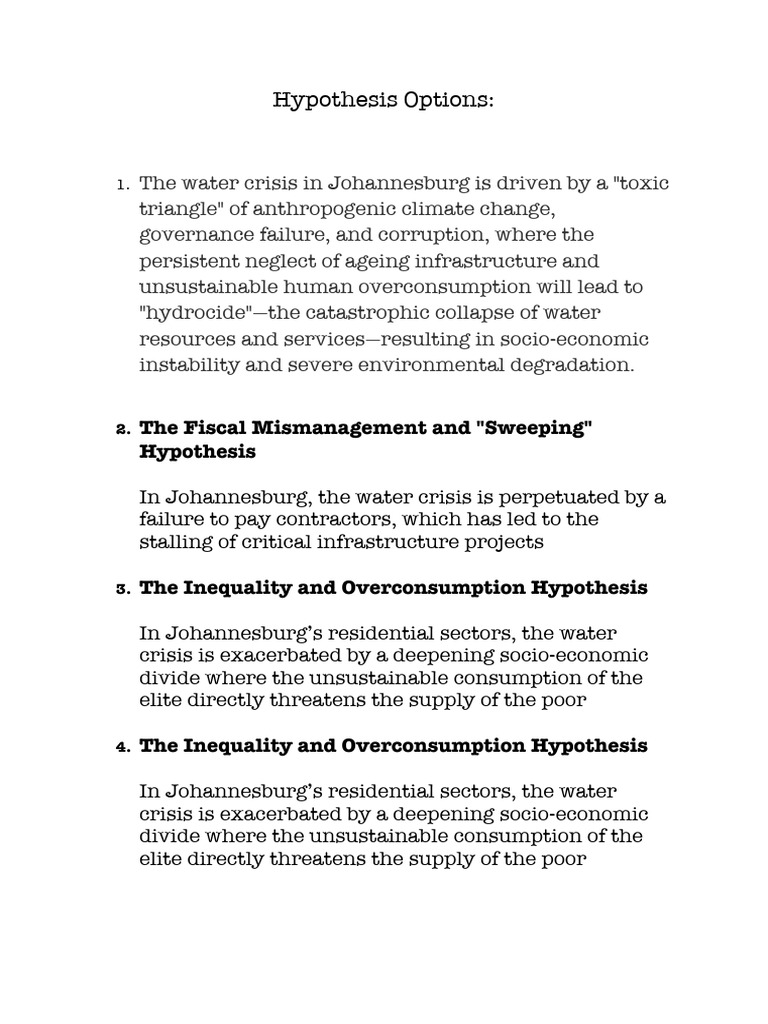 Grade 12 Geography Research Task Hypothesis Options 2026 | PDF