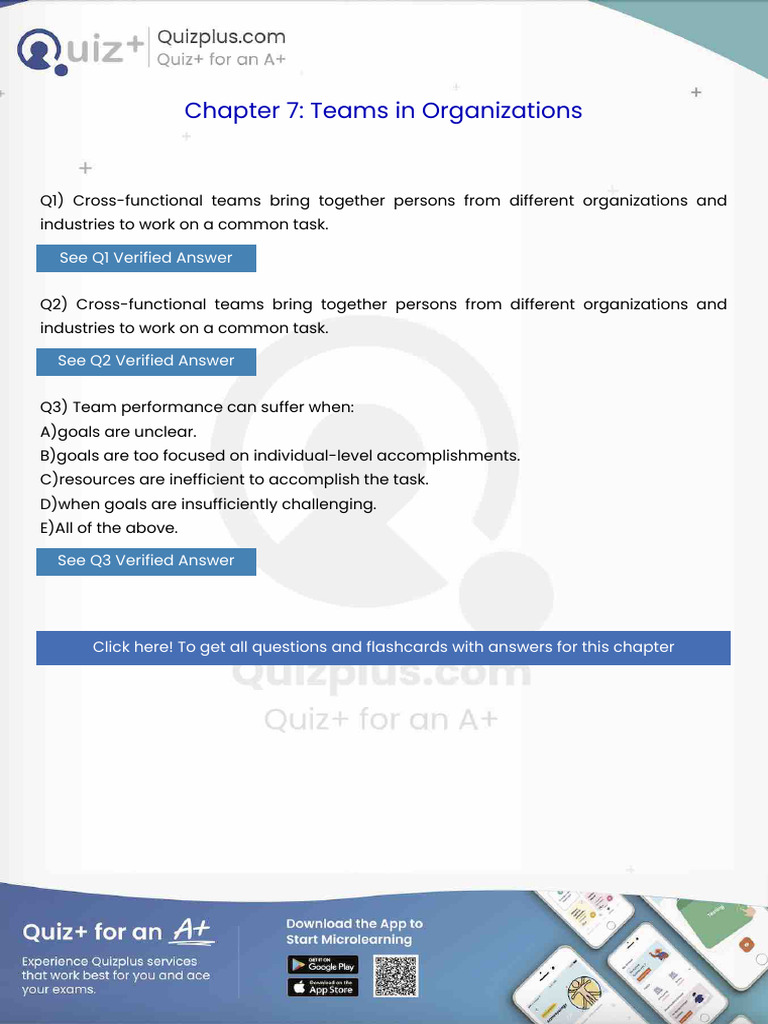 Crossfunctional Teams Bring Together Persons From Different ...