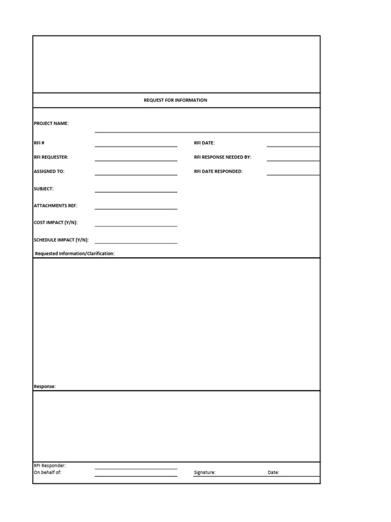 RFI Template | PDF