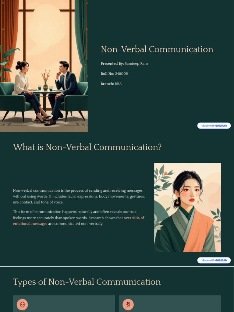 Non Verbal Communication | PDF | Nonverbal Communication | Body Language