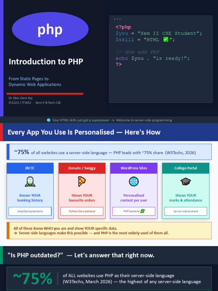 Introduction to Php v3 for Upload | PDF | Php | Networking