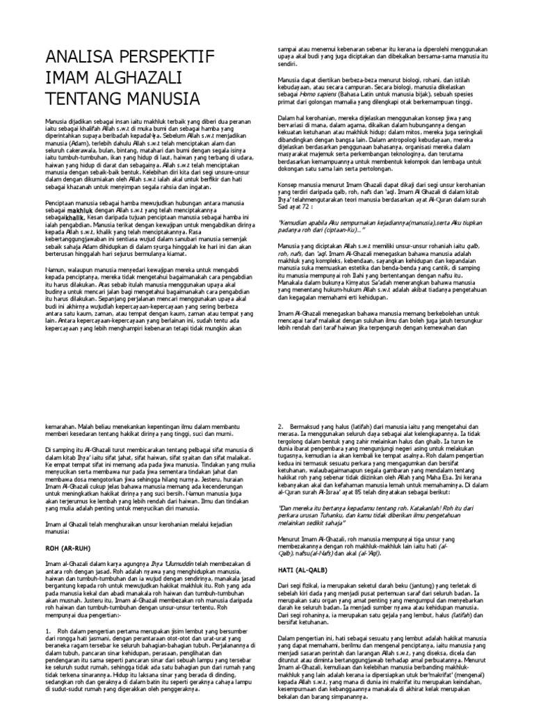Analisa Perspektif Imam Alghazali Pdf