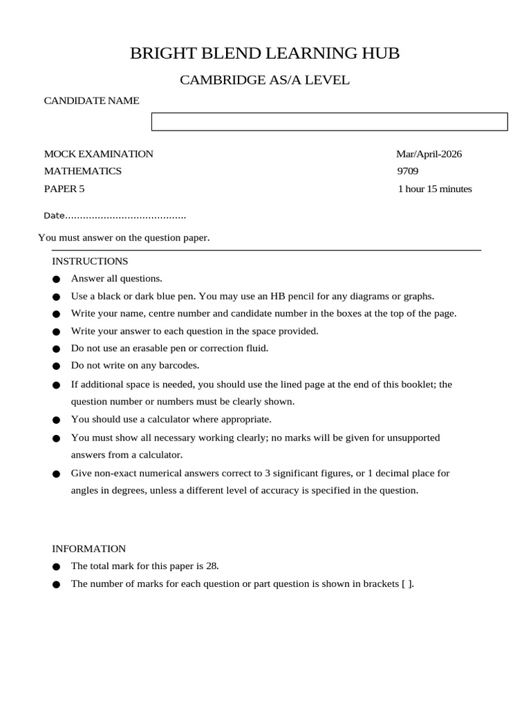 Maths P5 2026 | PDF