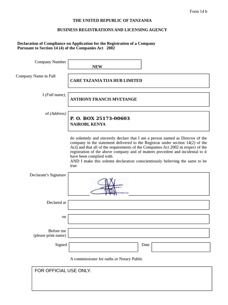 Form 14b - Care | PDF
