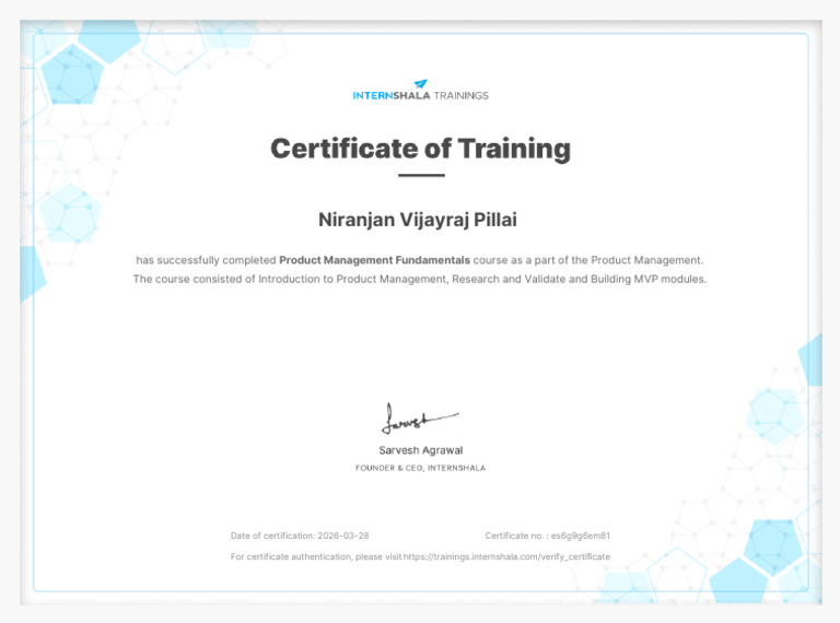 Product Management Fundamentals Training - Certificate of Completion (1 ...
