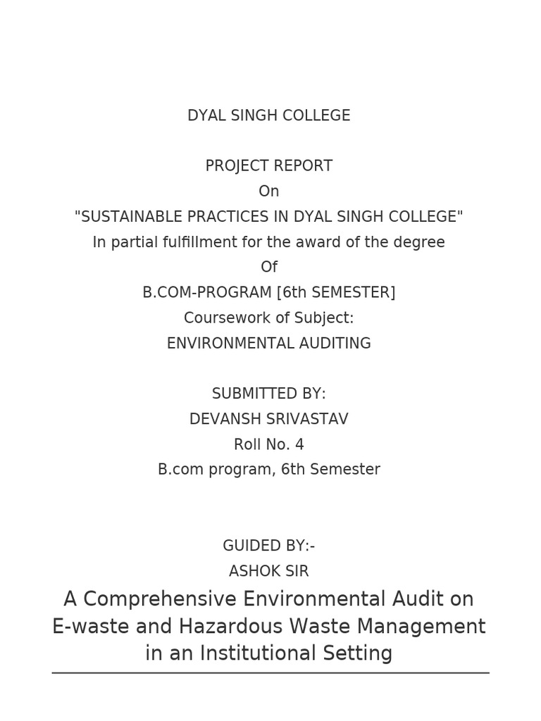 devansh srivastav eva | PDF | Electronic Waste | Waste
