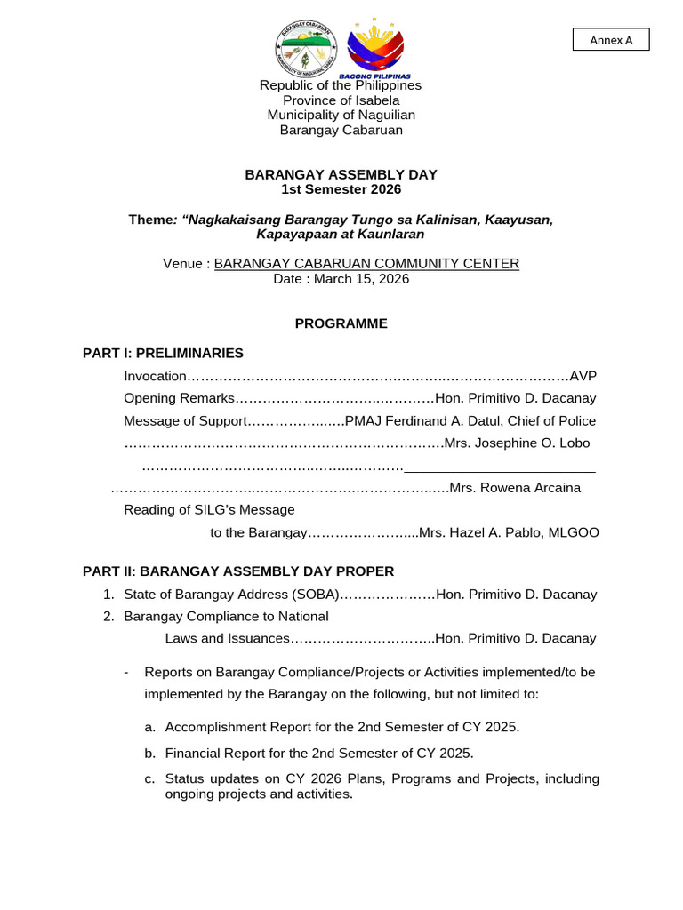 Annex E Programme Template | PDF