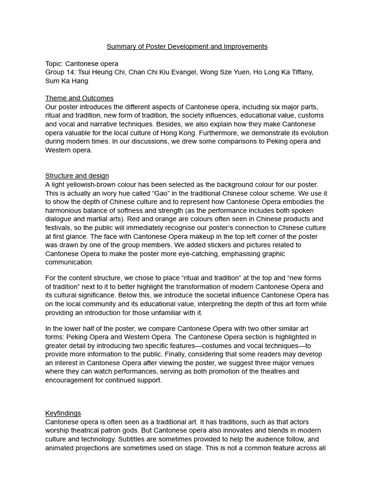 Group17_Summary of Poster Development and Improvements | PDF ...