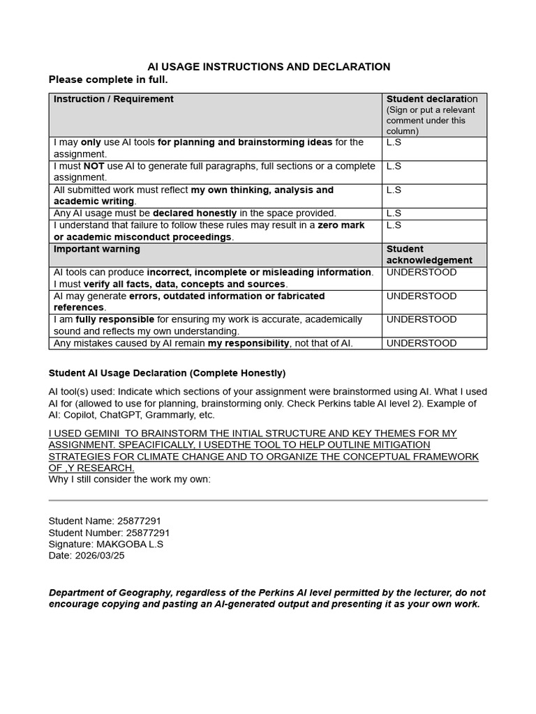 AI Declaration Form | PDF | Artificial Intelligence | Intelligence (AI ...