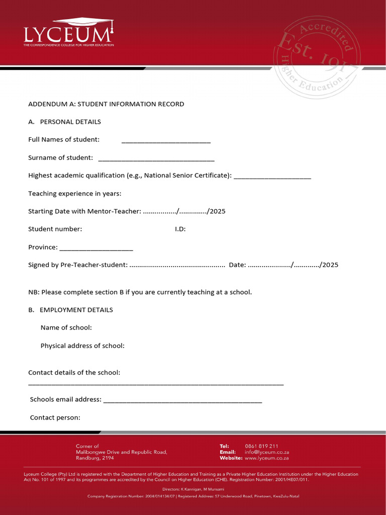 Addendum A and B (1) | PDF | Teachers | Pedagogy