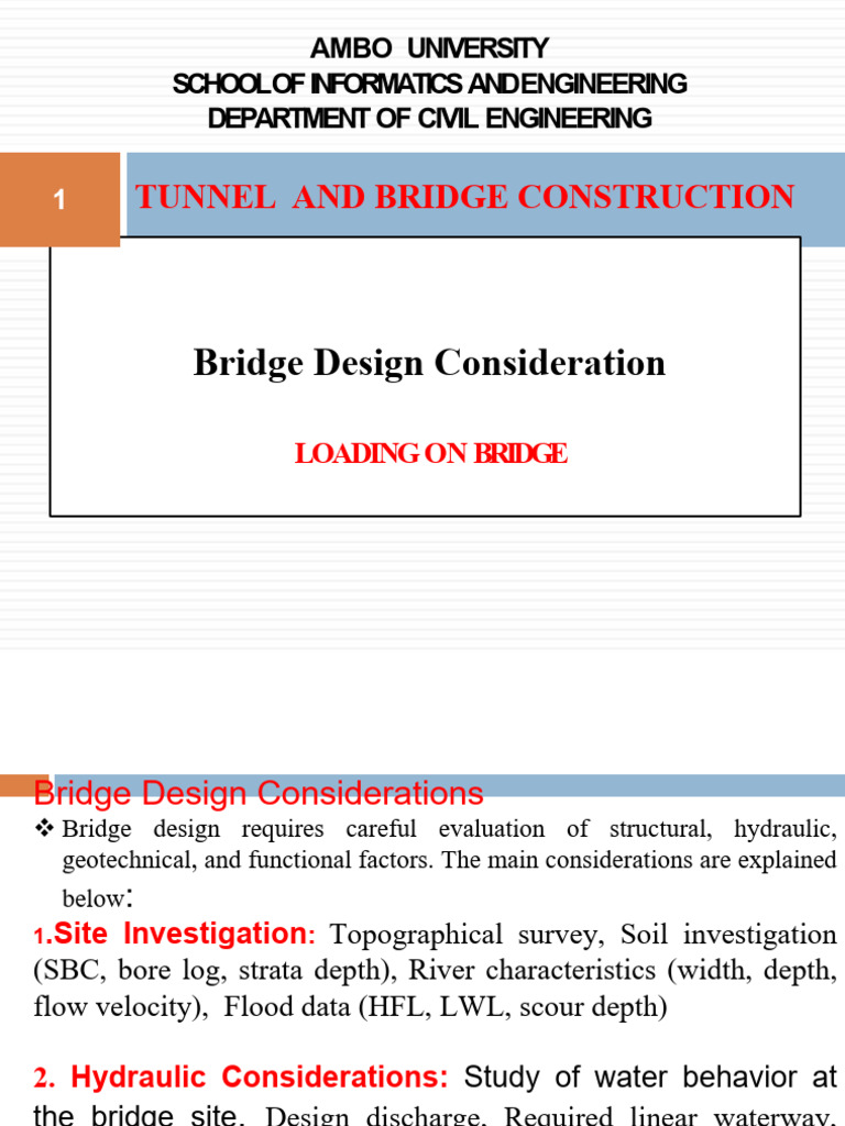 2.Bridge Design Consideration. Bridge Loading | PDF | Lane | Bridge