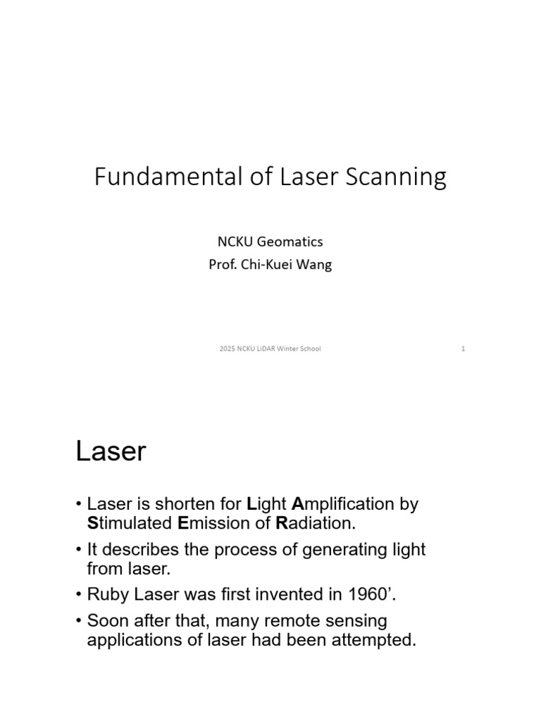 Fundamental of Laser Scanning | PDF | Laser | Lidar