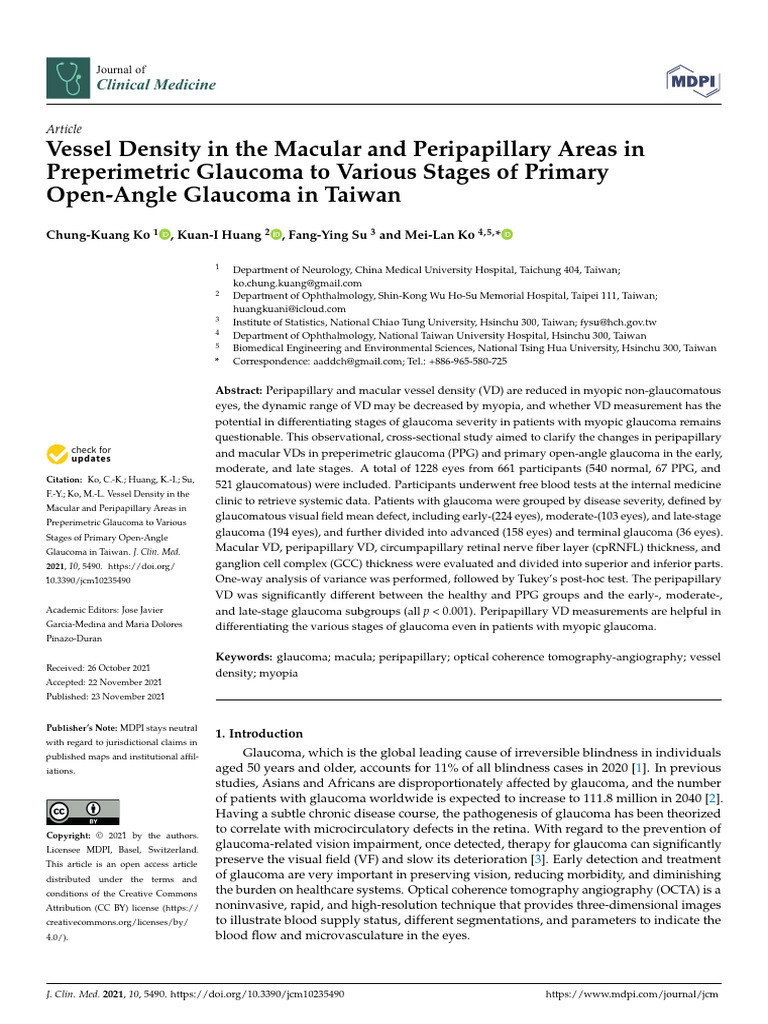Ko, C. K. et al. (2021) - Vessel density in the macular and ...
