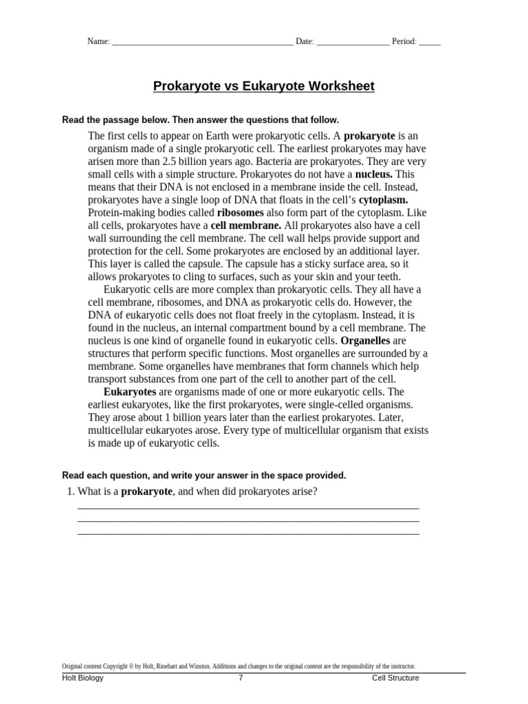 Prokaryote vs Eukaryote | PDF | Cell (Biology) | Prokaryote
