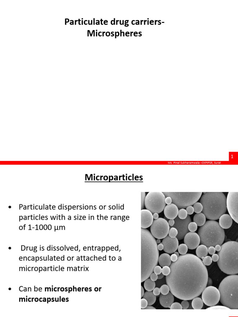 Unit 3 Microspheres | PDF | Emulsion | Polymerization