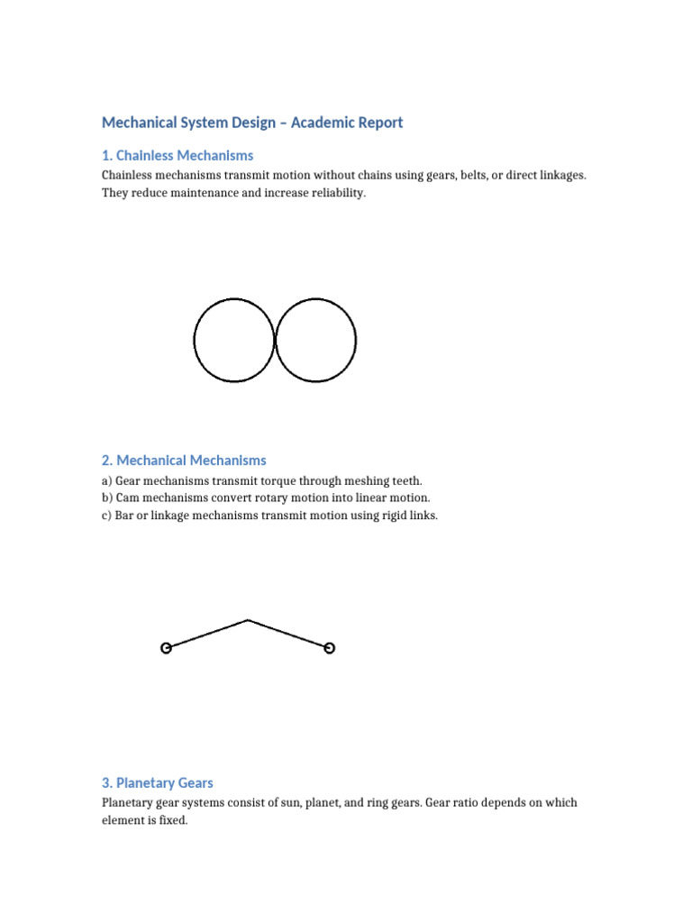 Mechanical System Design Report | PDF