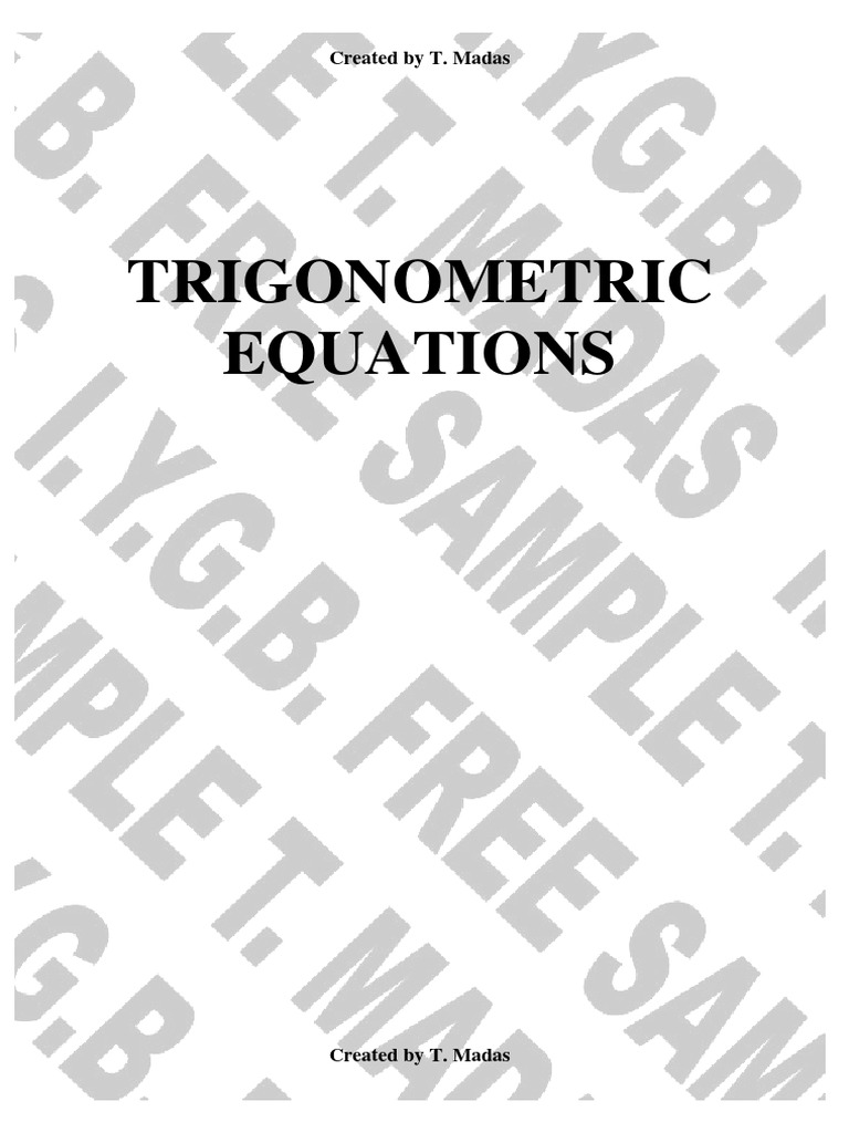 Trigonometric Equations | PDF | Mathematics | Mathematical Objects