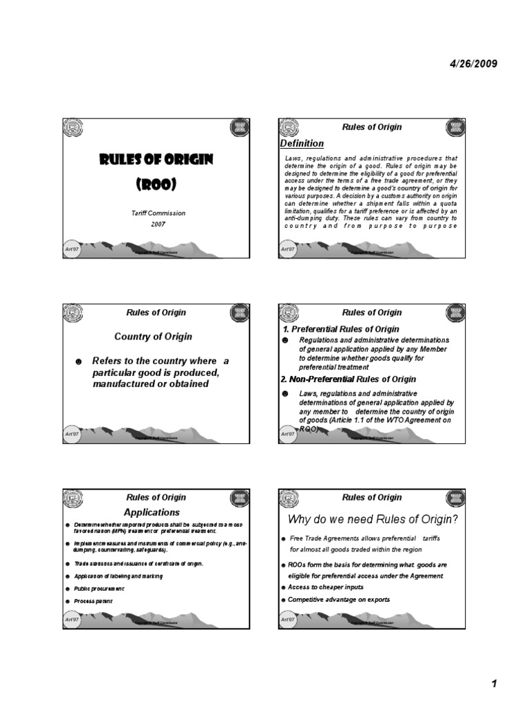 13. Rules of Origin Trade Agreements Association Of Southeast Asian