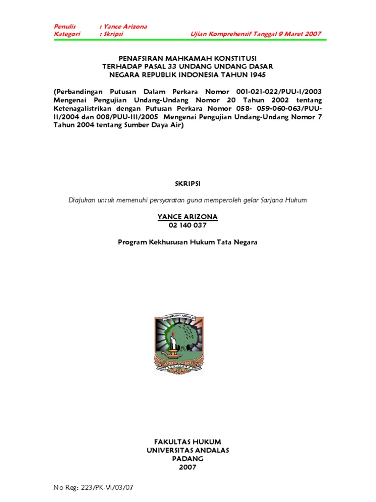 Penulis Yance Arizona Kategori Skripsi Ujian