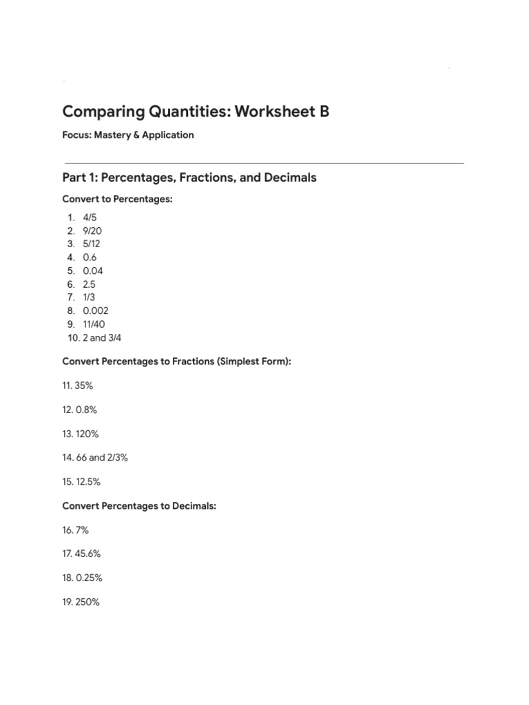 Comparing Quantities 2 | PDF | Interest | Percentage