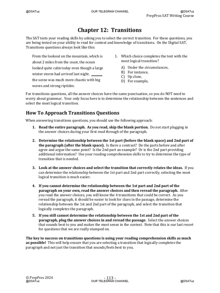Writing Transitions | PDF