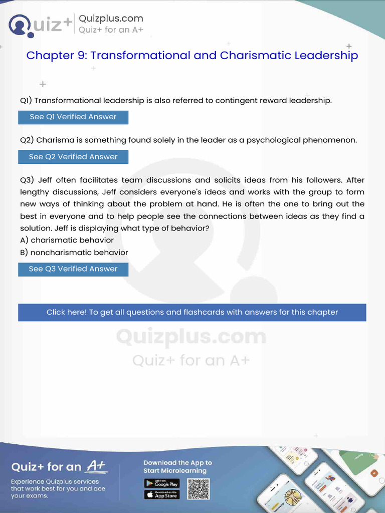 Transformational Leadership is Also Referred to Contingent Reward ...